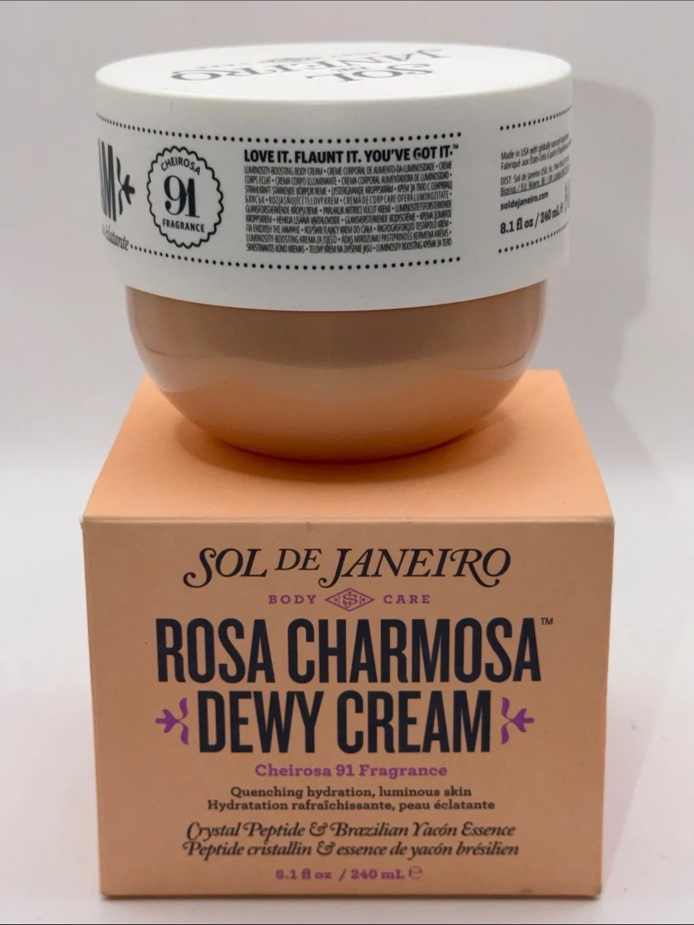 Sol de Janeiro ROSA CHARMOSA DEWY CREAM NEW SCENT! F/S 8.1 Oz. NEW IN BOX!